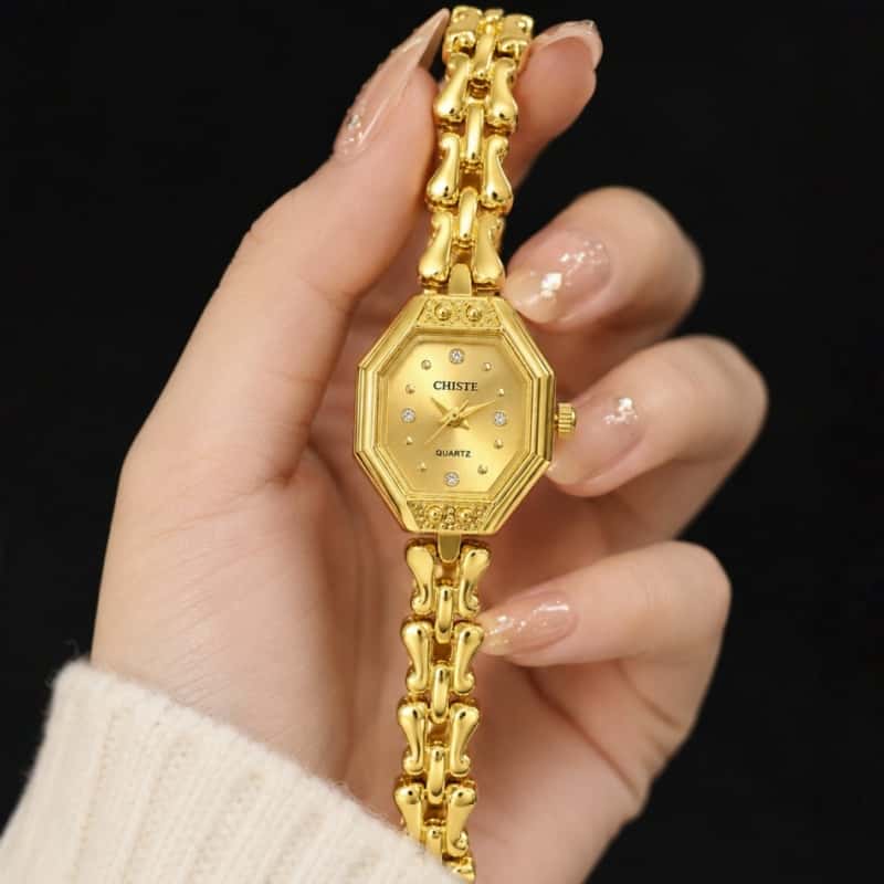 Luxury Watch Brand For Women - นาฬิกาข้อมือผู้หญิงแบรนด์ CHISTE ดีไซน์หรูหรา สง่างาม สไตล์เรโทร สายโลหะ