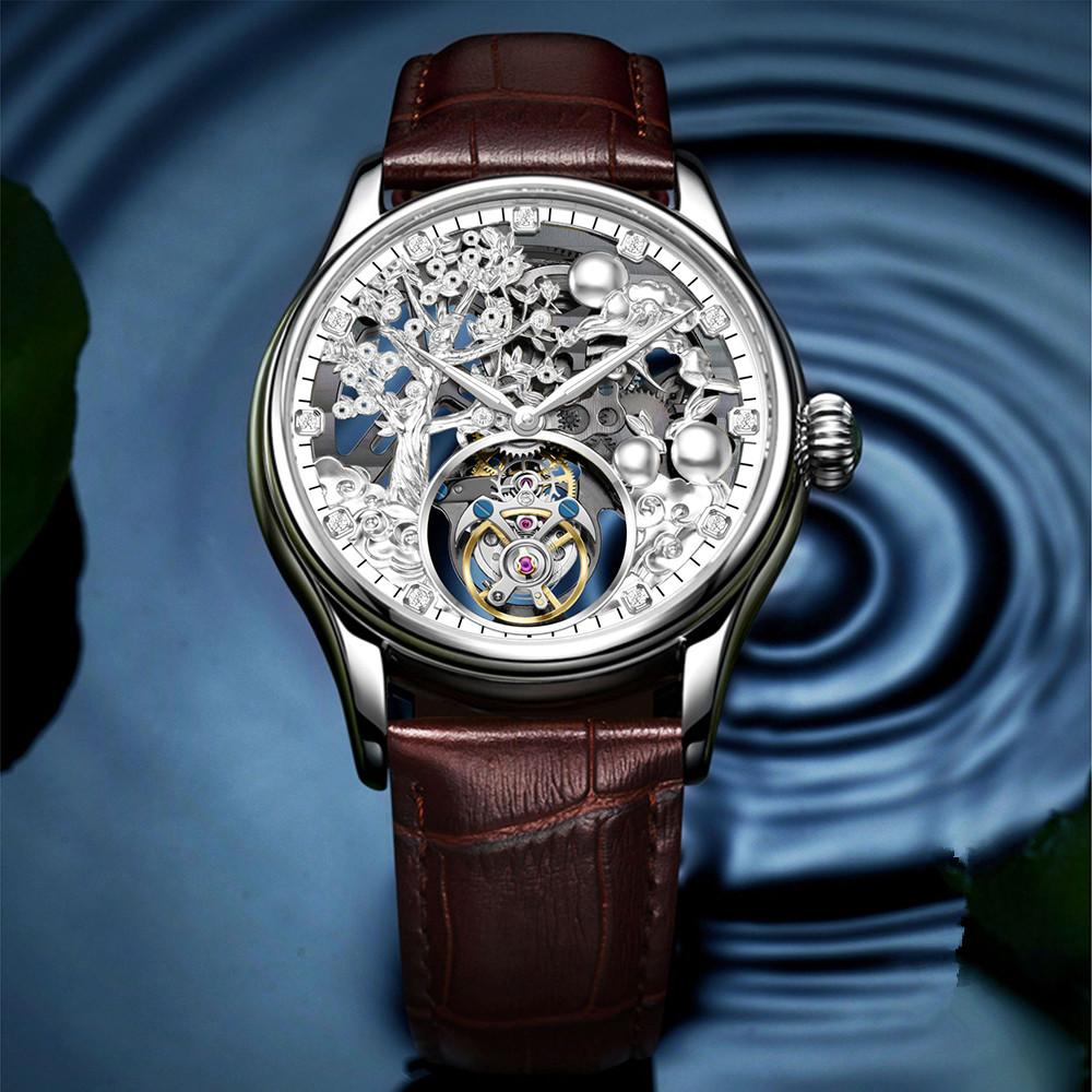 Zodiac Luxury Watch - นาฬิกาข้อมือผู้ชาย AESOP Real Tourbillon ระบบจักรกล แบรนด์ดัง
