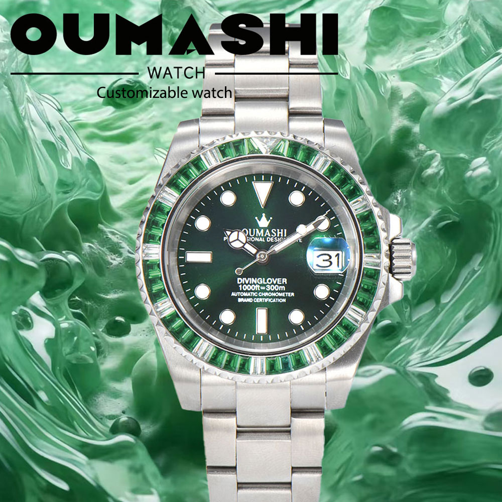 Luxury Watch Strap - 40 มม. นาฬิกาดำน้ำสุดหรูสำหรับผู้ชาย NH35 กลไกนาฬิกา กระจกแซฟไฟร์