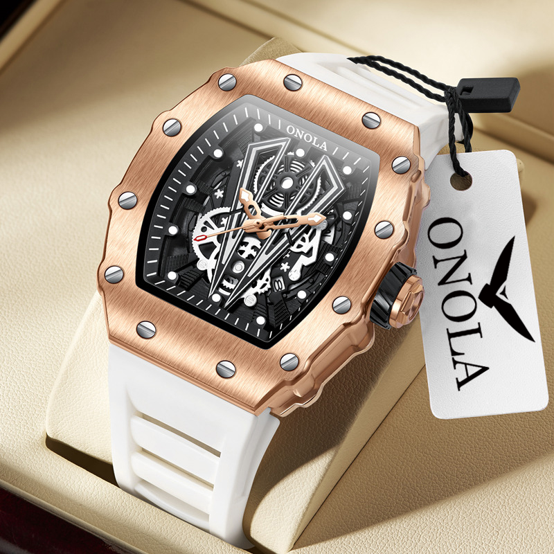 Luxury Watch Maker - ONOLA 3826 แบรนด์กีฬาหรูหรา Tonneau นาฬิกาผู้ชายนาฬิกาข้อมือกลางแจ้งนาฬิกากันน้ํา Casual