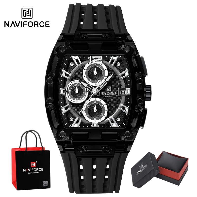 Luxury Watch Strap - นาฬิกาข้อมือผู้ชาย NAVIFORCE 5ATM กันน้ำ ควอตซ์ โครโนกราฟ