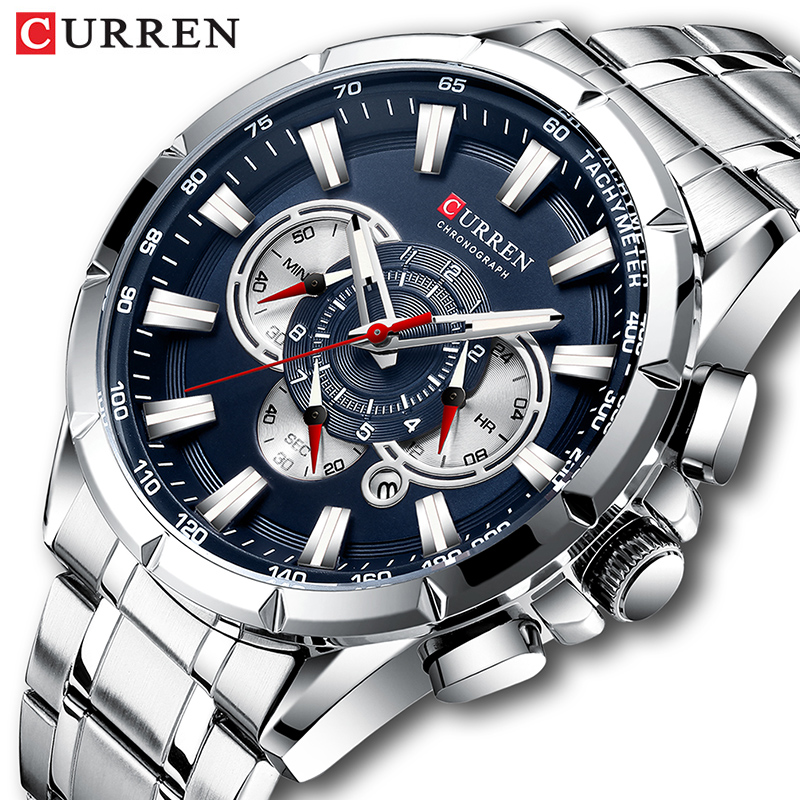 Luxury Watch Maker - CURREN นาฬิกาข้อมือผู้ชายกันน้ำ Chronograph กองทัพทหารสแตนเลสชายนาฬิกาแบรนด์หรูผู้ชายกีฬานาฬิกา8363