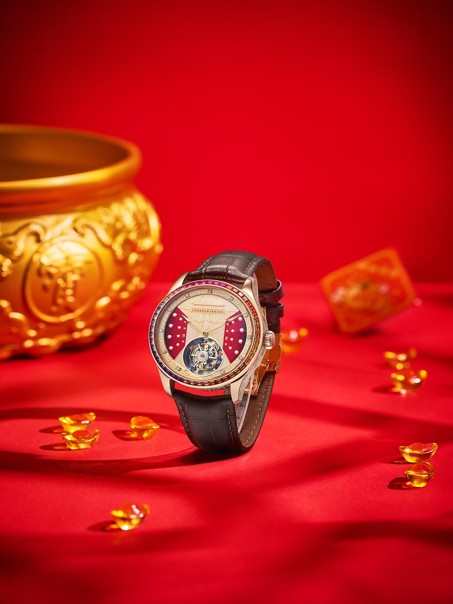 Luxury Watch Diamond - นาฬิกาข้อมือผู้ชายที่มีกลไกอัตโนมัติ, กระจกนาฬิกาทำจากแซฟไฟร์สังเคราะห์, นาฬิกากลไกทูร์บิญองแบบมีไฟ
