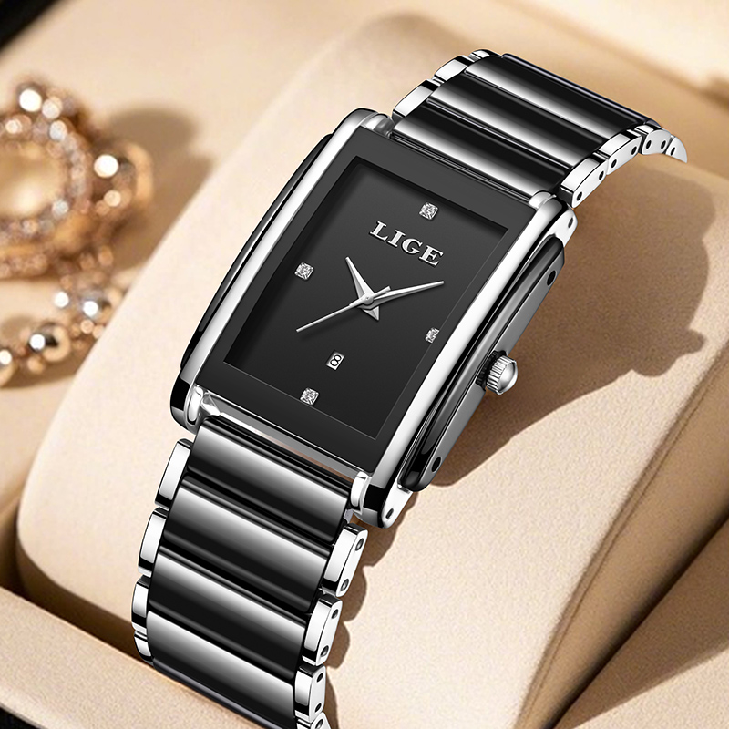 Luxury Watch Case - นาฬิกาข้อมือผู้หญิง LIGE รุ่นใหม่ หรูหรา ดีไซน์สวยงาม ตัวเรือนเซรามิก