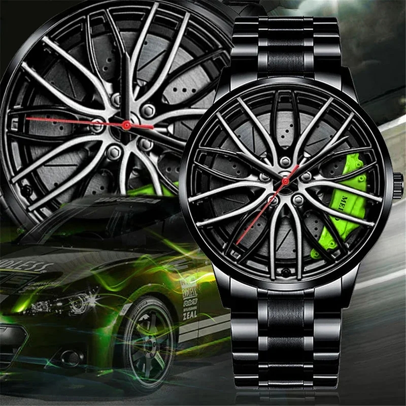 Luxury Watch Jacob And Co - แฟชั่นผู้ชายกีฬานาฬิกา 3d ล้อรถสแตนเลสสตีลนาฬิกาข้อมือผู้ชายนาฬิกาควอตซ์นาฬิกาผู้ชาย