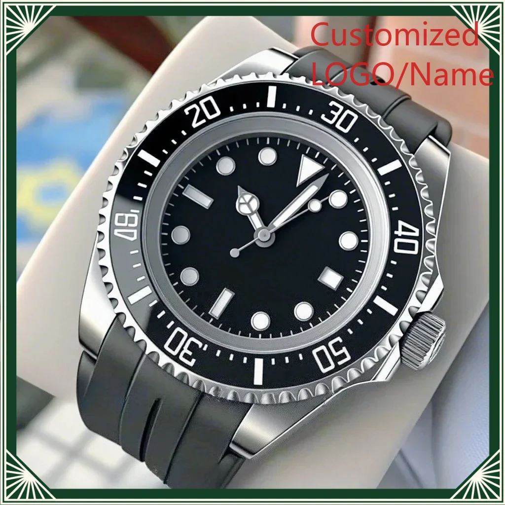 Luxury Watch Case - A186. นาฬิกาสปอร์ตอัตโนมัติสำหรับผู้ชายขนาด 44 มม. สีดำล้วน ตัวเรือนสแตนเลสสตีลกันรอยขีดข่วน