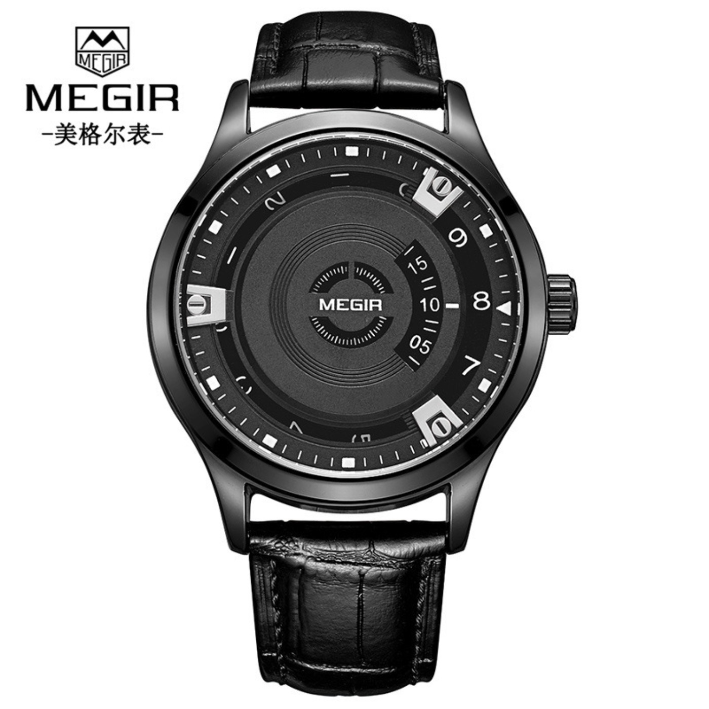 Luxury Watch Strap - MEGIR นาฬิกาผู้ชายหรูหราสายหนังกีฬานาฬิกาทหารชายนาฬิกากันน้ำนาฬิกาข้อมือควอตซ์ลำลองรีโลจ ฮอมเบอร์ 1067