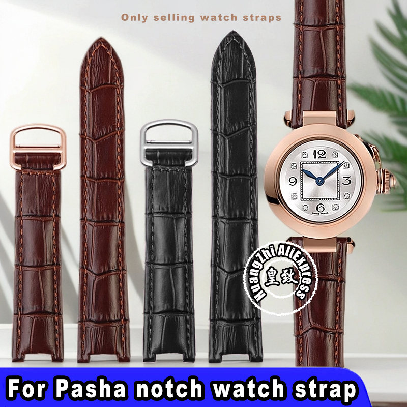 Luxury Watch Engraving - วัวหนังนาฬิกาสําหรับ Cartier Pasha พิเศษ Notch นาฬิกาผู้ชายผู้หญิง