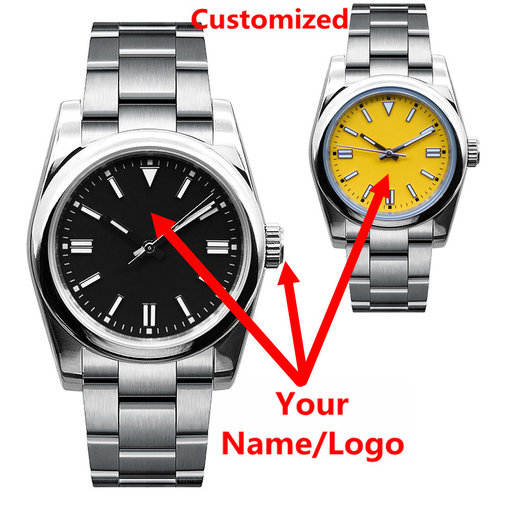 Luxury Watch Strap - นาฬิกาข้อมือผู้ชายโลโก้สั่งทำพิเศษ แซฟไฟร์ หรูหรา NH35/miyota ระบบออโตเมติก ขนาด
