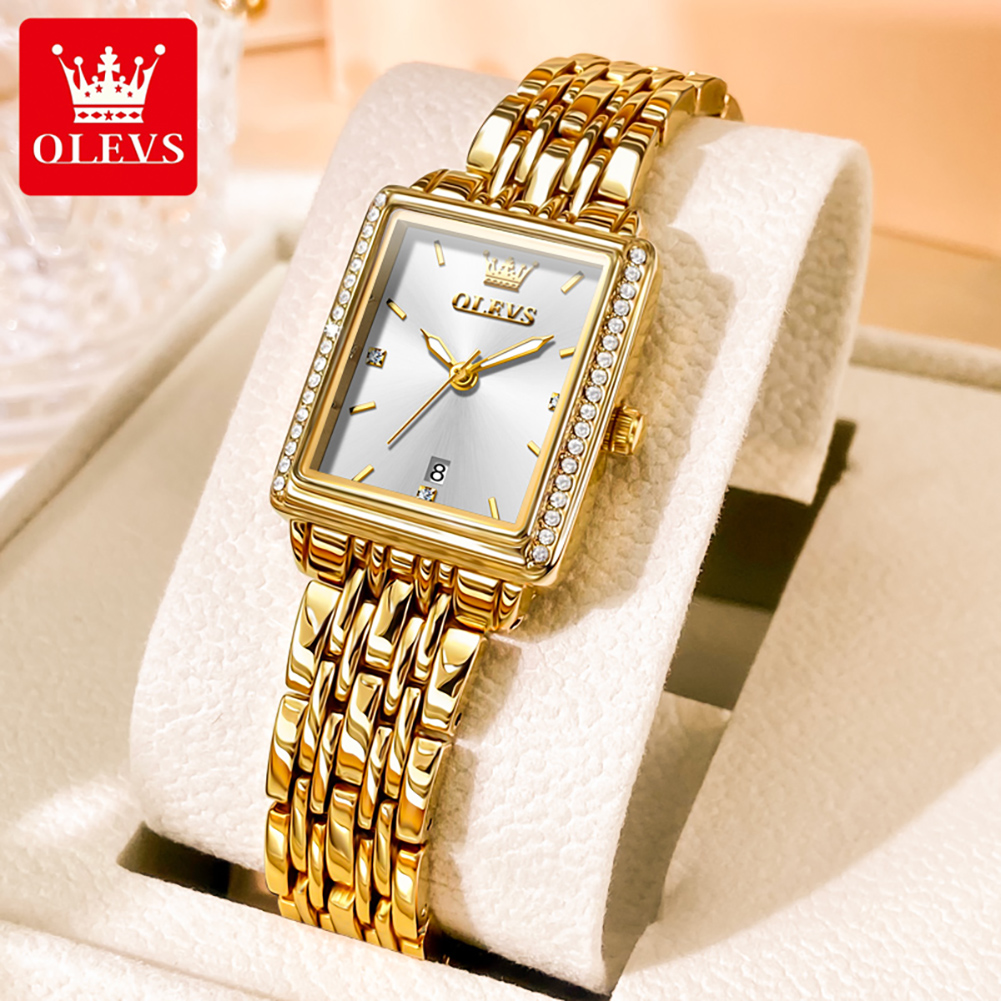 Luxury Watch Lady - OLEVS 9995 นาฬิกาวันที่สำหรับผู้หญิงหรูหรากันน้ำนาฬิกาเรืองแสงสง่างามควอตซ์สุภาพสตรีนาฬิกาข้อมือสตรีนาฬิกาเรโลเยส พารา มูเฮร์