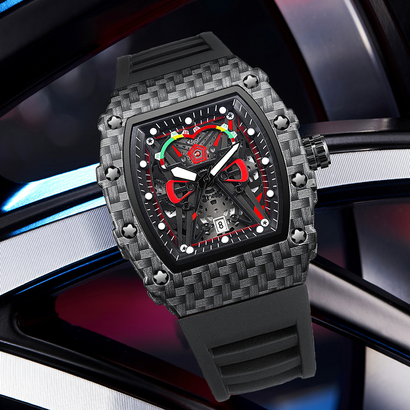 Luxury Watch Jacob And Co - อุทัย CQ232 แนวคิดใหม่นาฬิกาใหม่ผู้ชายอินเทรนด์กันน้ําเรืองแสงนาฬิกาผู้ชายส่วนบุคคลนาฬิกาซิลิโคน Wine Barrel นาฬิกาควอตซ์