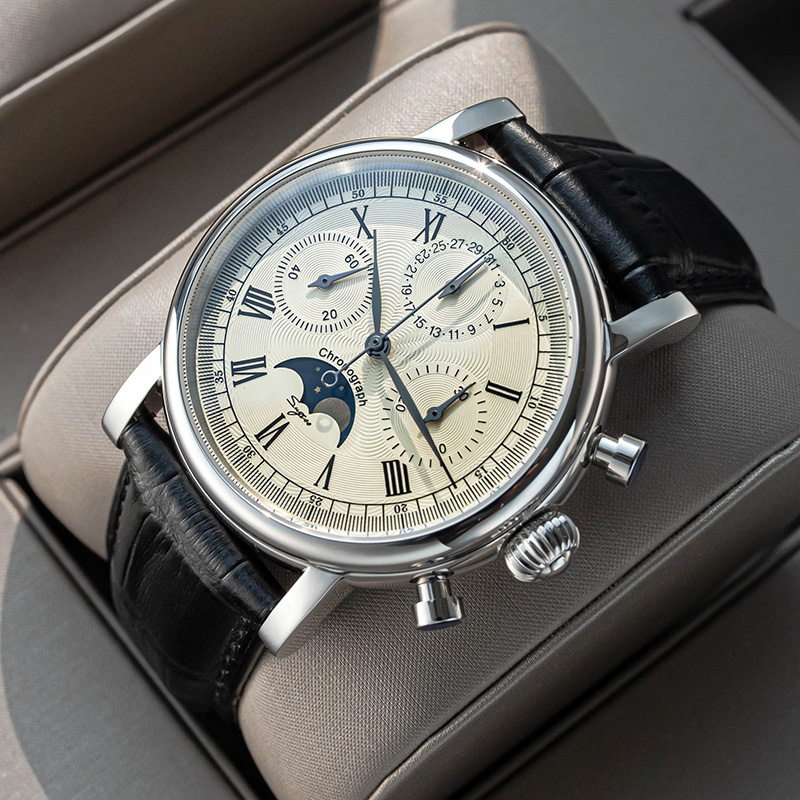 SUGESS สายหนังแท้วินเทจ, นาฬิก - Moonphase Complication Watch บทวิจารณ์และราคา