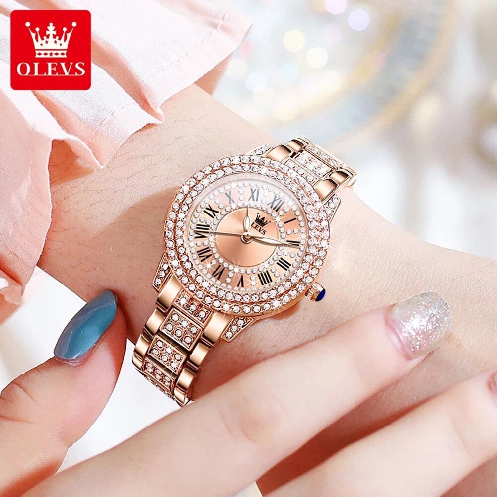 OLEVS 9943นาฬิกาควอทซ์เพชรออริ - Luxury Watch For Girls บทวิจารณ์และราคา