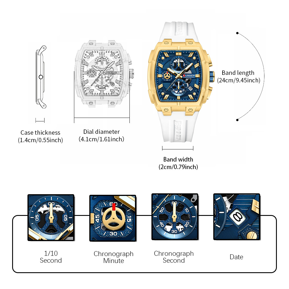 CURREN นาฬิกาวินเทจสุดหรูสำหรั - Luxury Watch Strap บทวิจารณ์และราคา