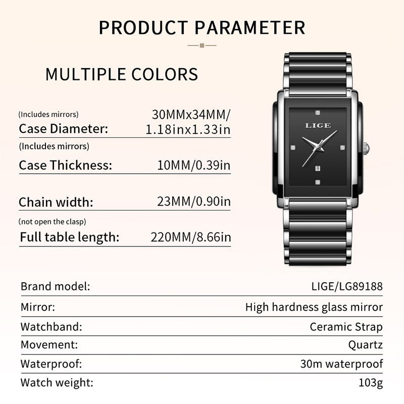 นาฬิกาข้อมือผู้หญิง LIGE รุ่นใ - Luxury Watch Case บทวิจารณ์และราคา