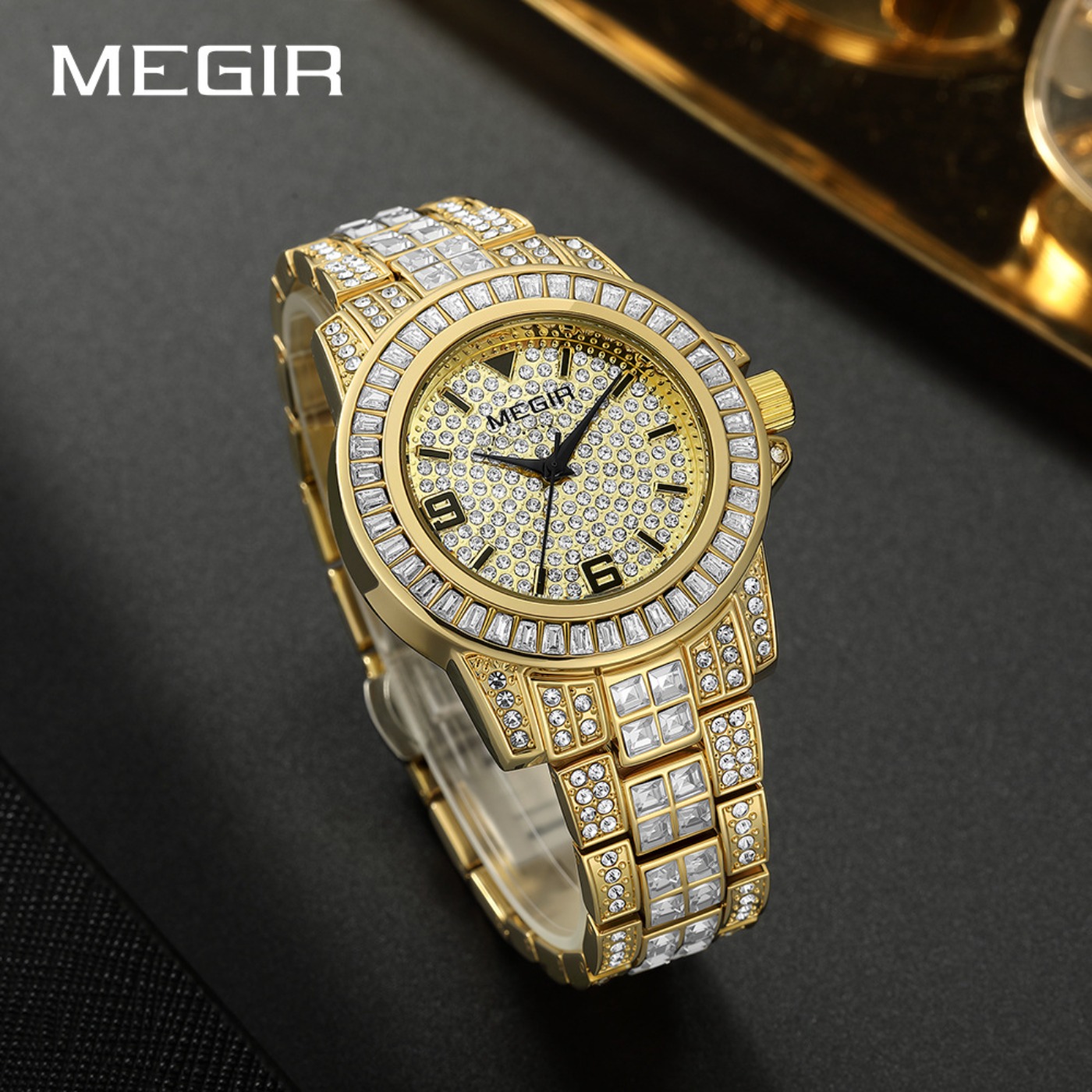 MEGIR หรูหรานาฬิกาเพชรแฟชั่นสำ - Luxury Watch Strap บทวิจารณ์และราคา