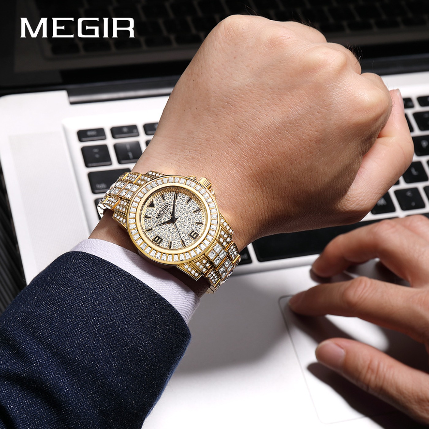 MEGIR หรูหรานาฬิกาเพชรแฟชั่นสำ - Luxury Watch Strap บทวิจารณ์และราคา