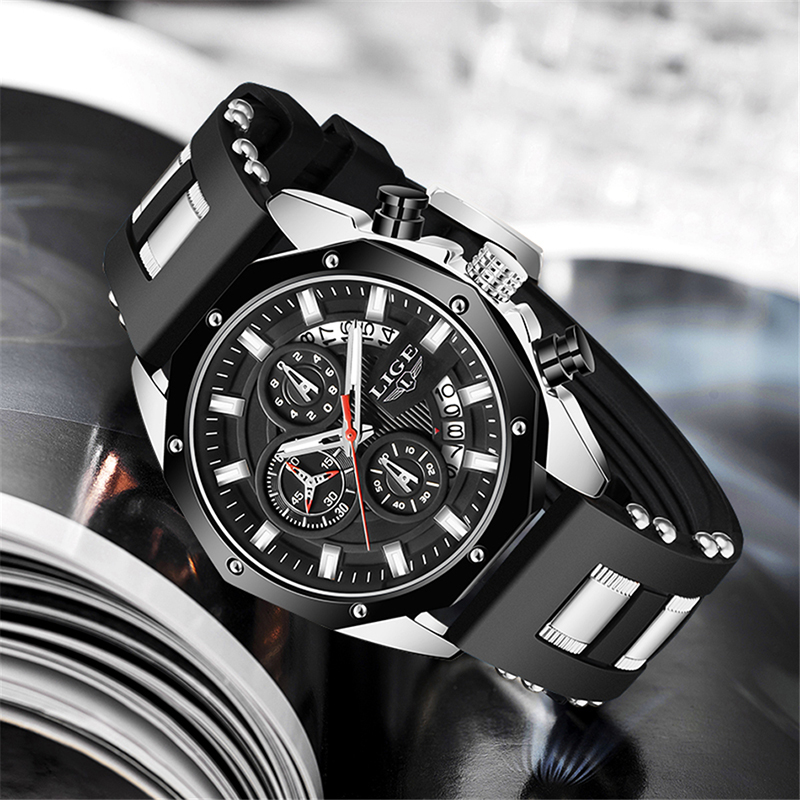 LIGE แฟชั่นนาฬิกาควอตซ์กลางแจ้ - Luxury Watch Strap บทวิจารณ์และราคา