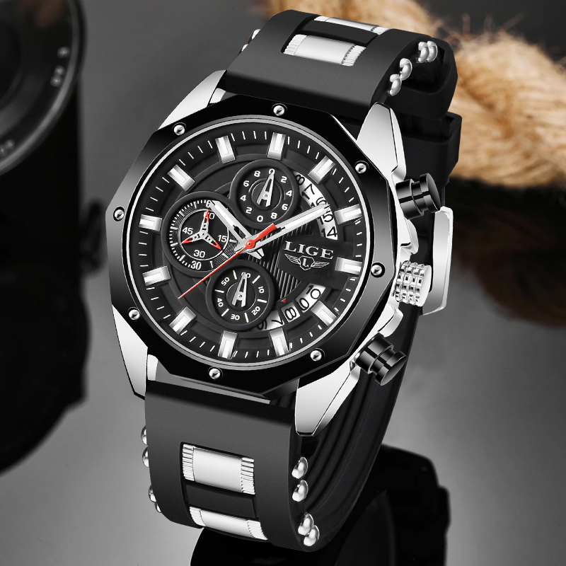 LIGE แฟชั่นนาฬิกาควอตซ์กลางแจ้ - Luxury Watch Strap บทวิจารณ์และราคา