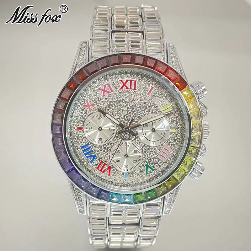 MISSFOX Luxury Iced นาฬิกาผู้ช - Luxury Watch Maker บทวิจารณ์และราคา