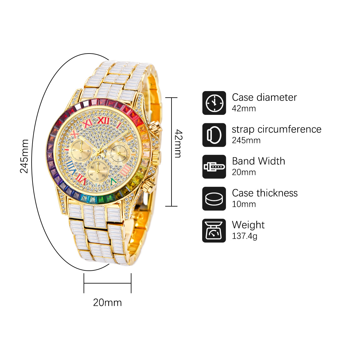 MISSFOX Luxury Iced นาฬิกาผู้ช - Luxury Watch Maker บทวิจารณ์และราคา