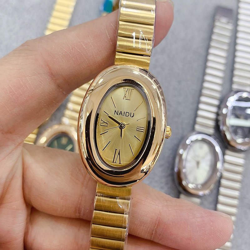 นาฬิกาควอตซ์ผู้หญิงทรงรีสีทองแ - Luxury Watch Lady บทวิจารณ์และราคา