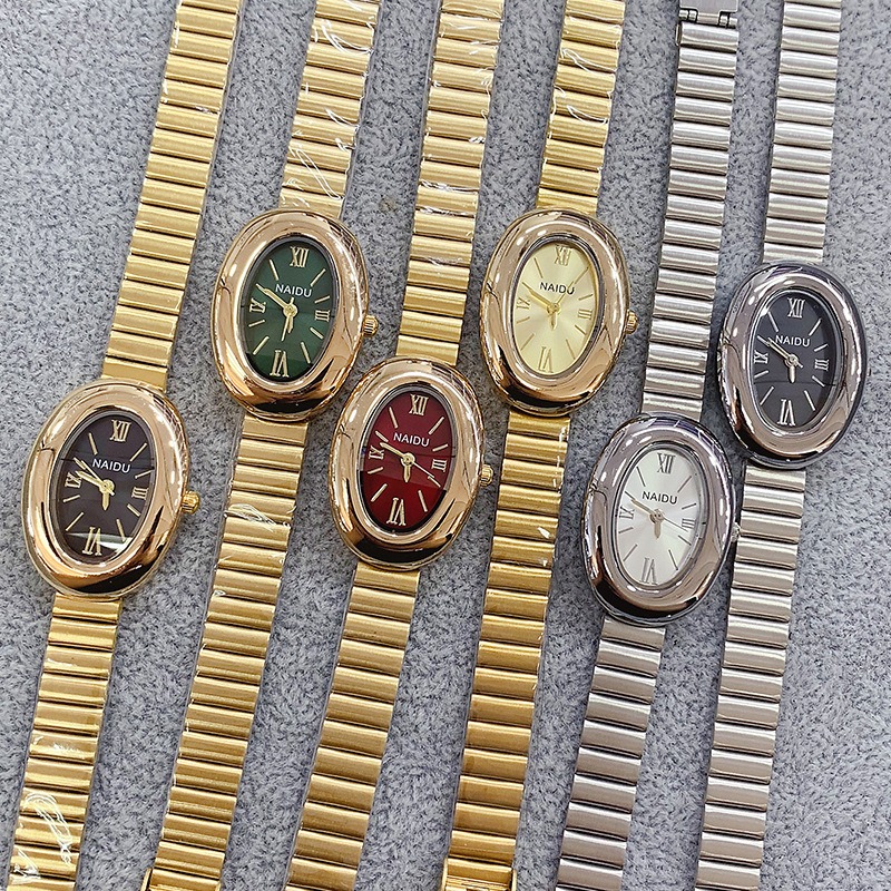 นาฬิกาควอตซ์ผู้หญิงทรงรีสีทองแ - Luxury Watch Lady บทวิจารณ์และราคา