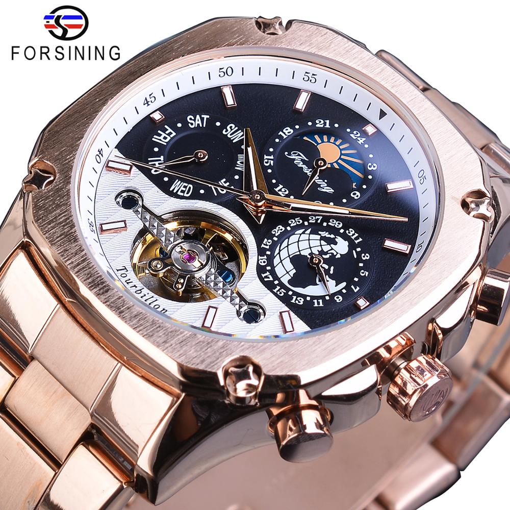 Forsining แบรนด์ Mens Mechanic - Moonphase Complication Watch บทวิจารณ์และราคา