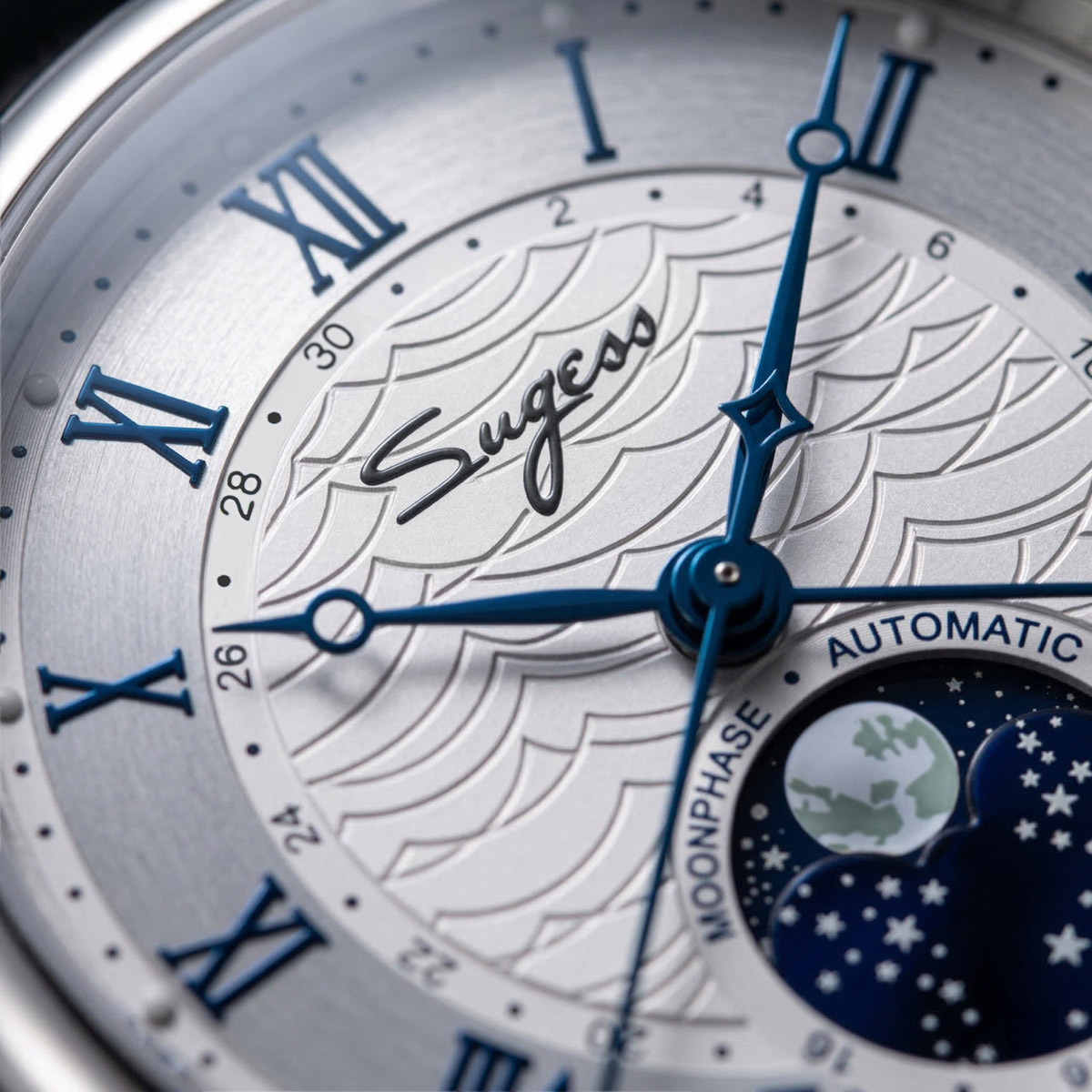 Sugess นาฬิกาผู้ชายอัตโนมัตินา - Moonphase Complication Watch บทวิจารณ์และราคา