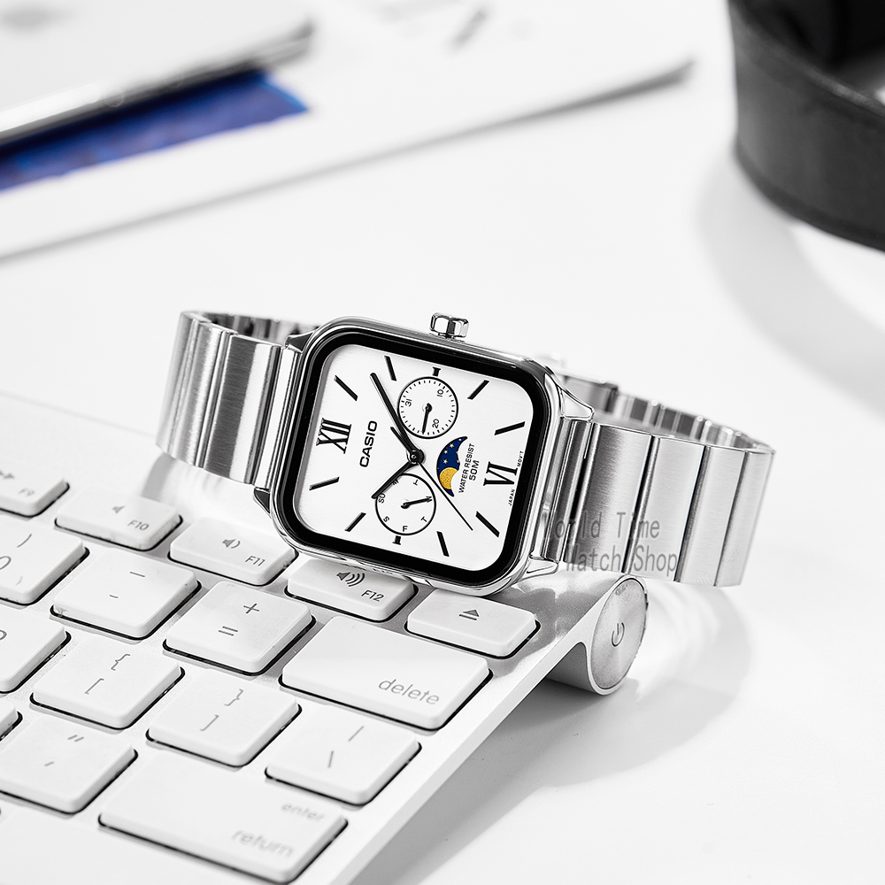 นาฬิกาข้อมือคาสิโอสำหรับผู้ชาย - Moonphase Complication Watch บทวิจารณ์และราคา