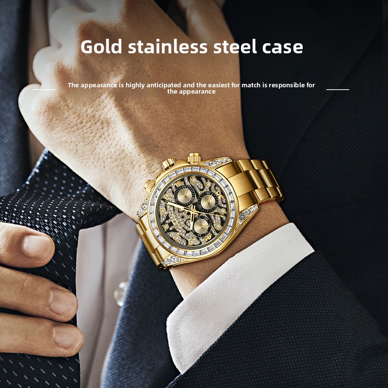 นาฬิกาข้อมือผู้ชาย ระบบออโตเมต - Moonphase Complication Watch บทวิจารณ์และราคา