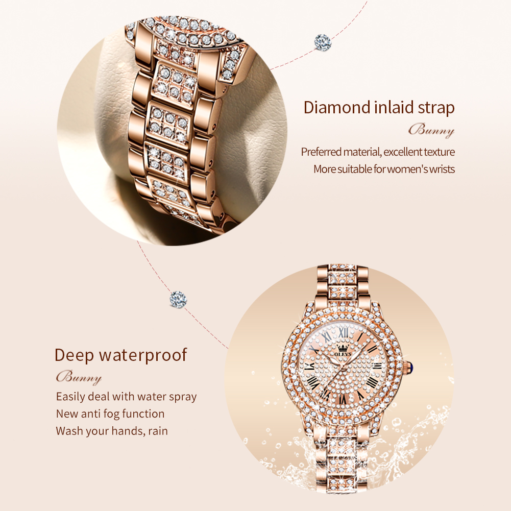 OLEVS 9943 หรูหราเพชร Original - Luxury Watch Lady บทวิจารณ์และราคา